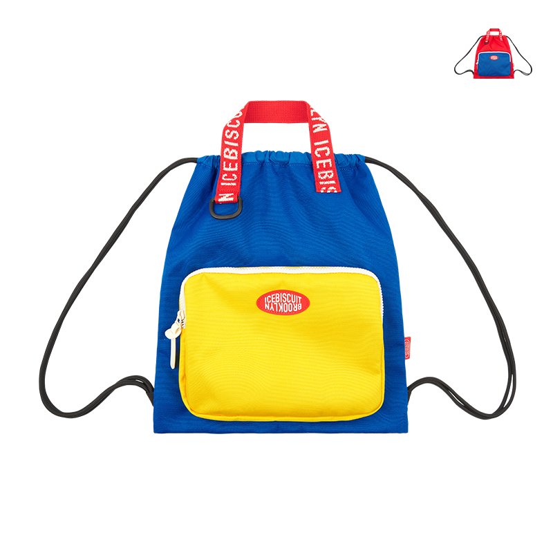 선택64) 컬러블럭드로스트링세컨드백_IB43AB578