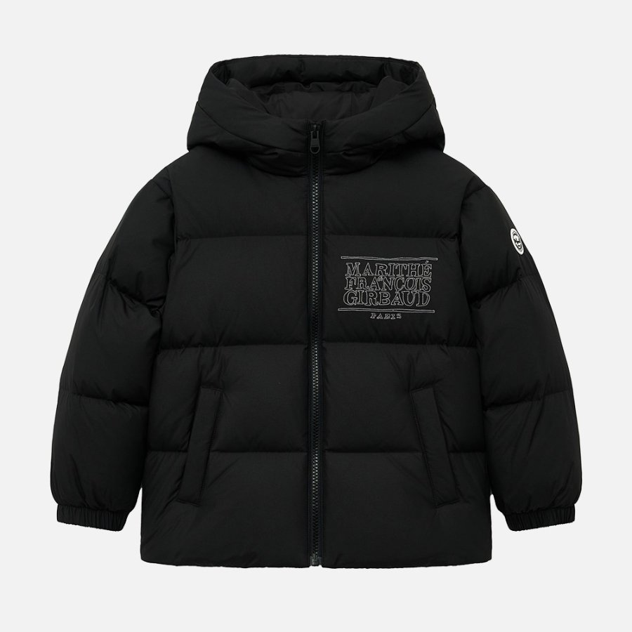 선택1) ENFANT HOODED GOOSE DOWN PUFFER BLACK
