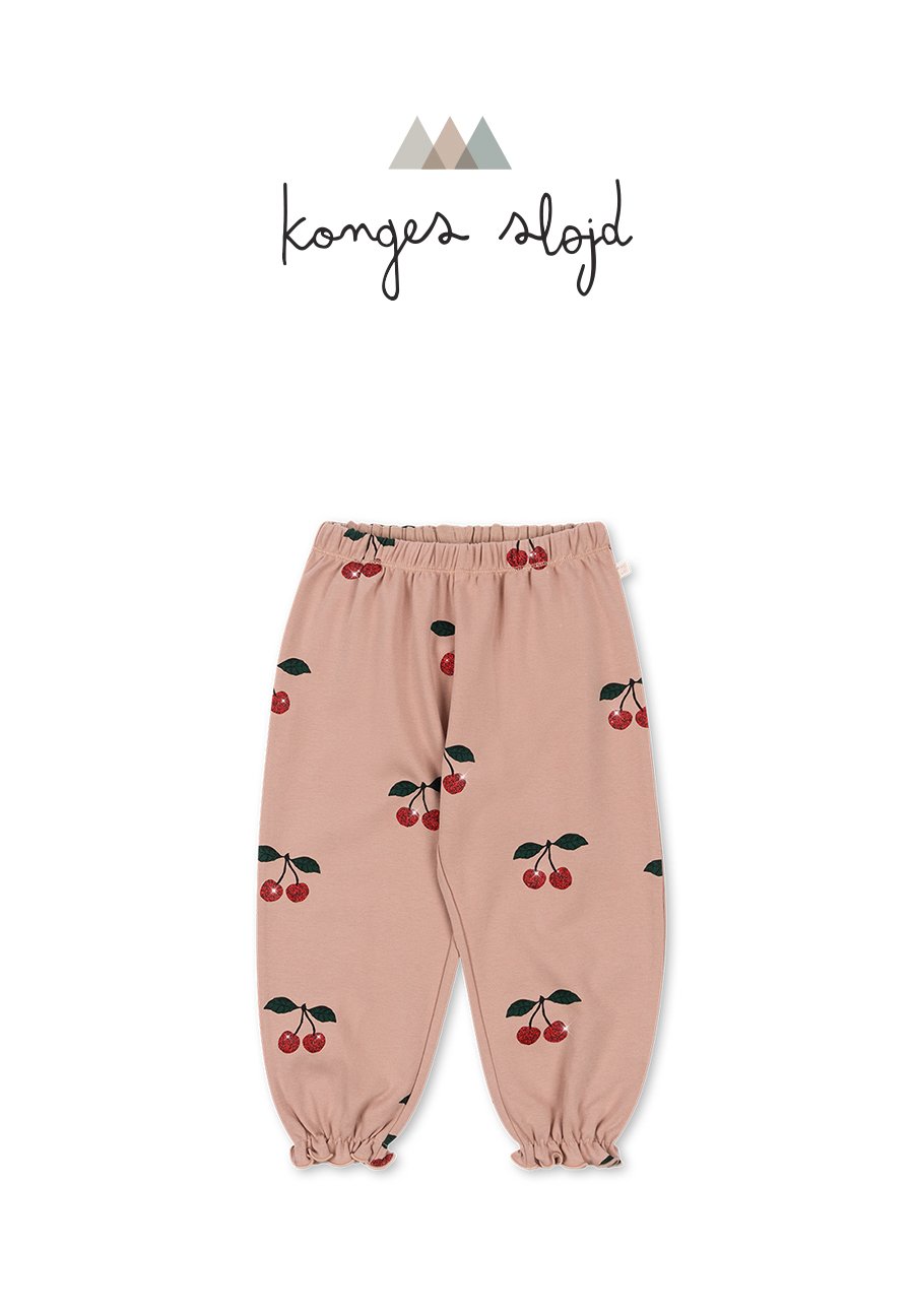 MALLI GLITTER PANTS GOTS MA GRANDE CERISE GLITTER MELLOW