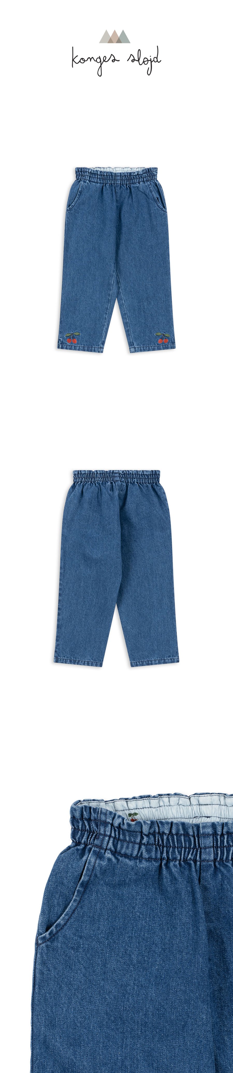 MAGOT FRILL PANTS GOTS DENIM BLUE CHERRY