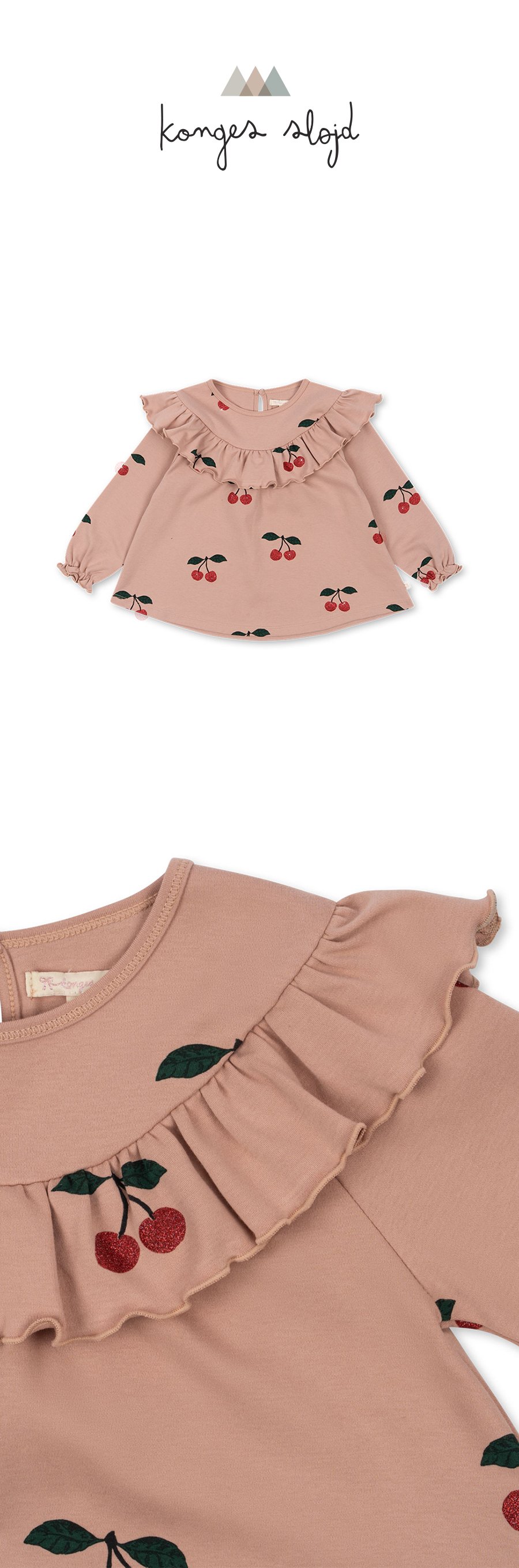 MALLI GLITTER BLOUSE GOTS MA GRANDE CERISE GLITTER MELLOW