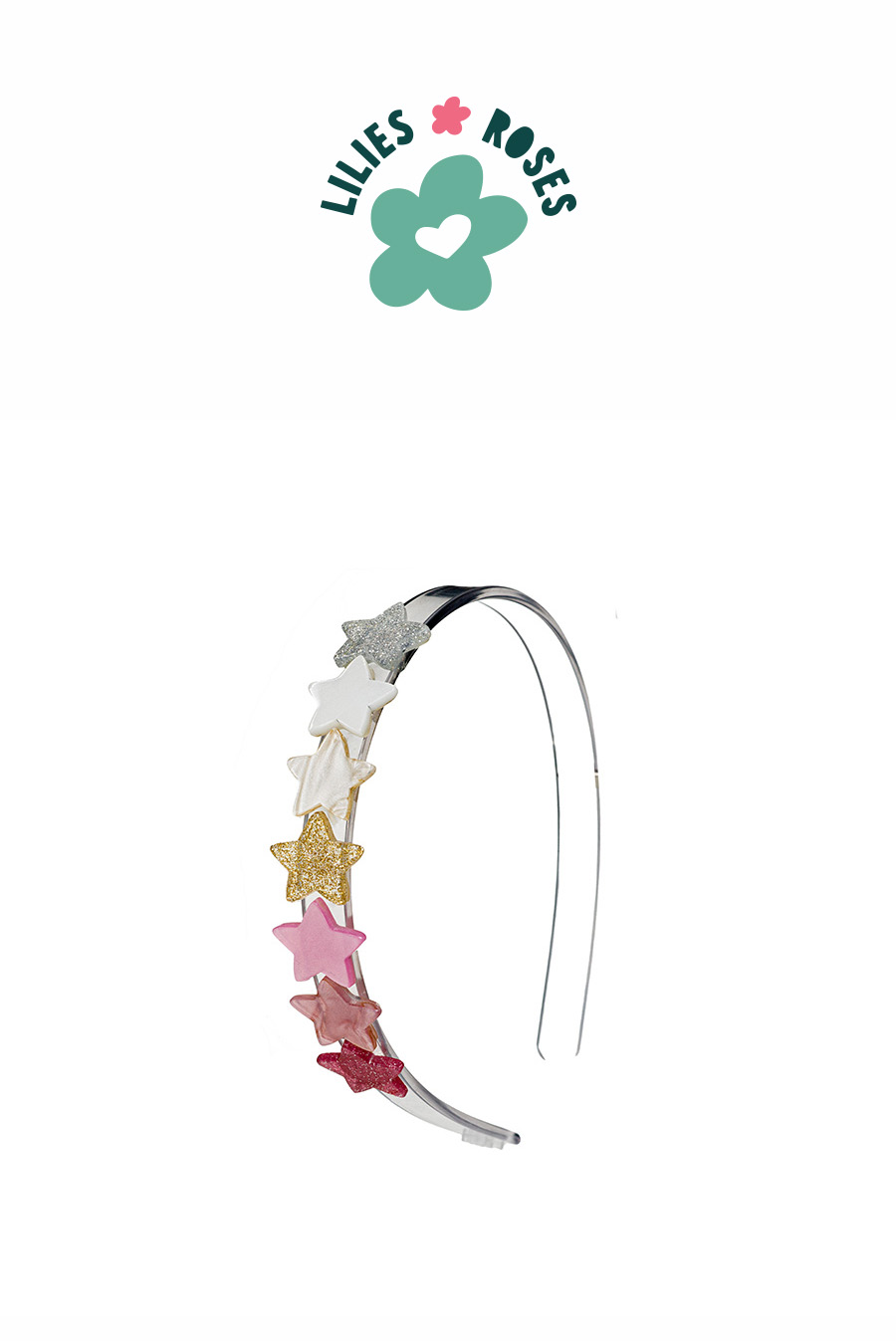 HOL23- Mini Stars Pearlized Pink Headband
