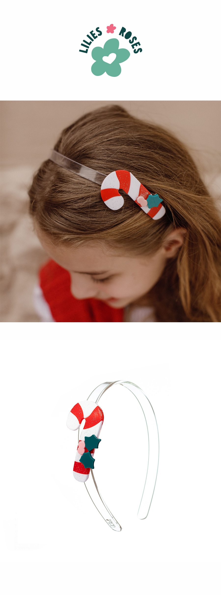 HOL-Candy Cane Red Strips Headband
