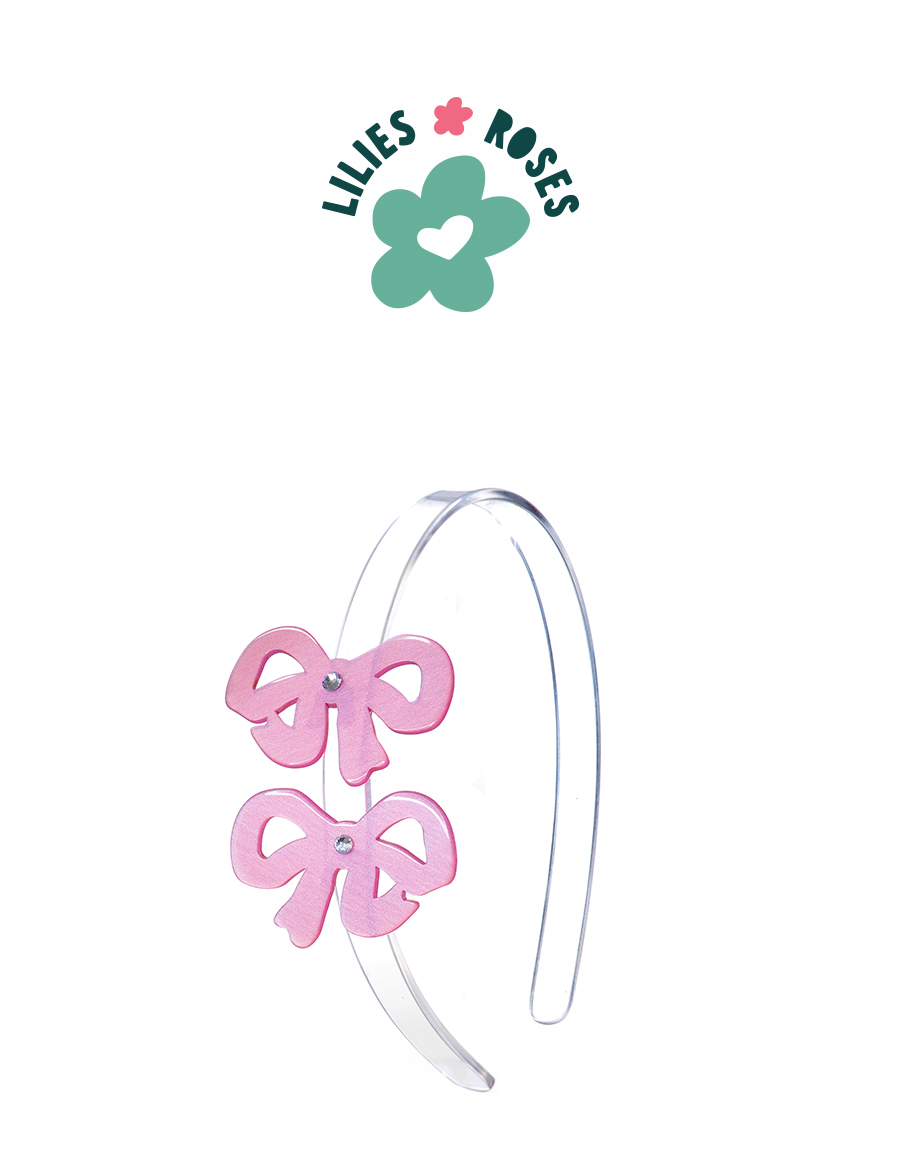 Bows Fancy Double Satin Pink Headband