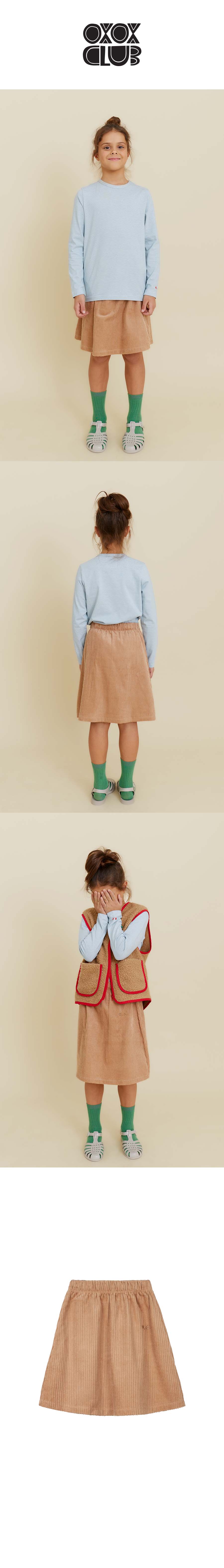 Corduroy skirt Caramel