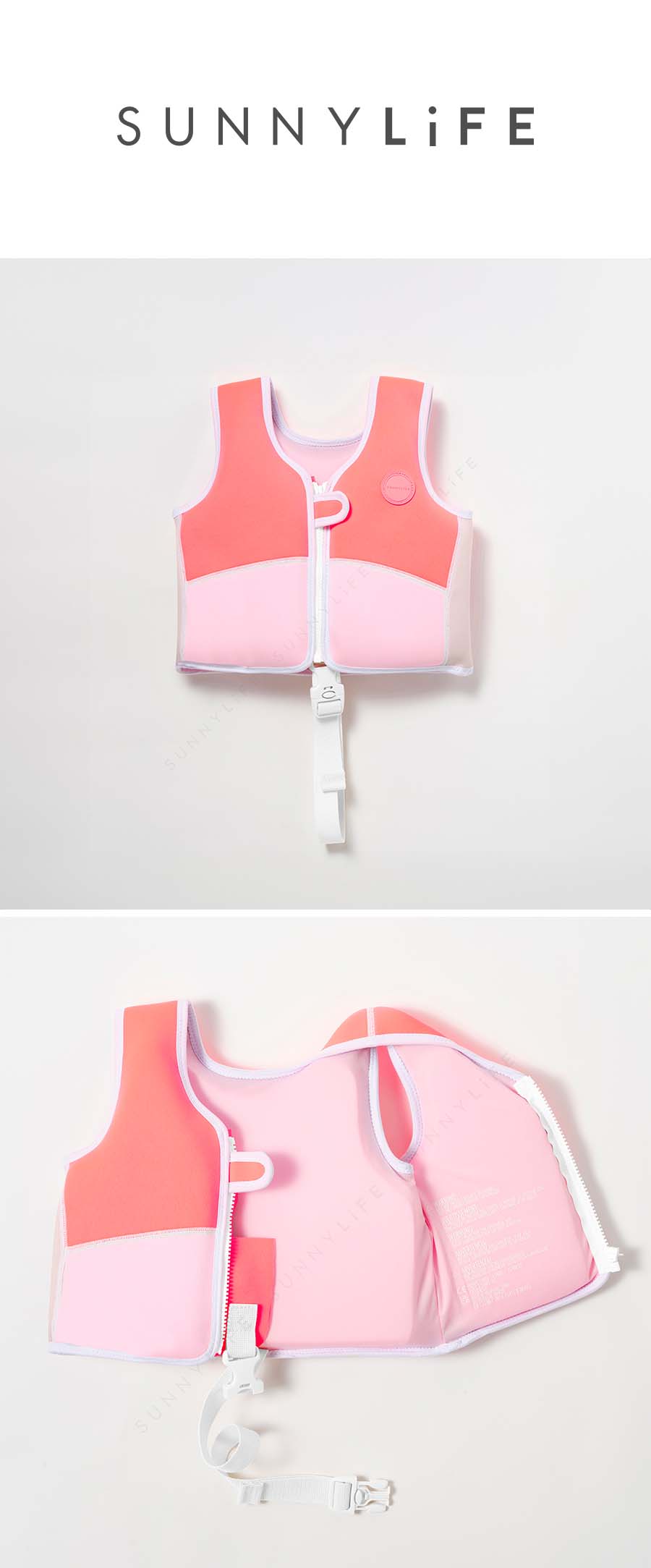 Melody the Mermaid Swim Vest 2-3 Neon Strawberry 