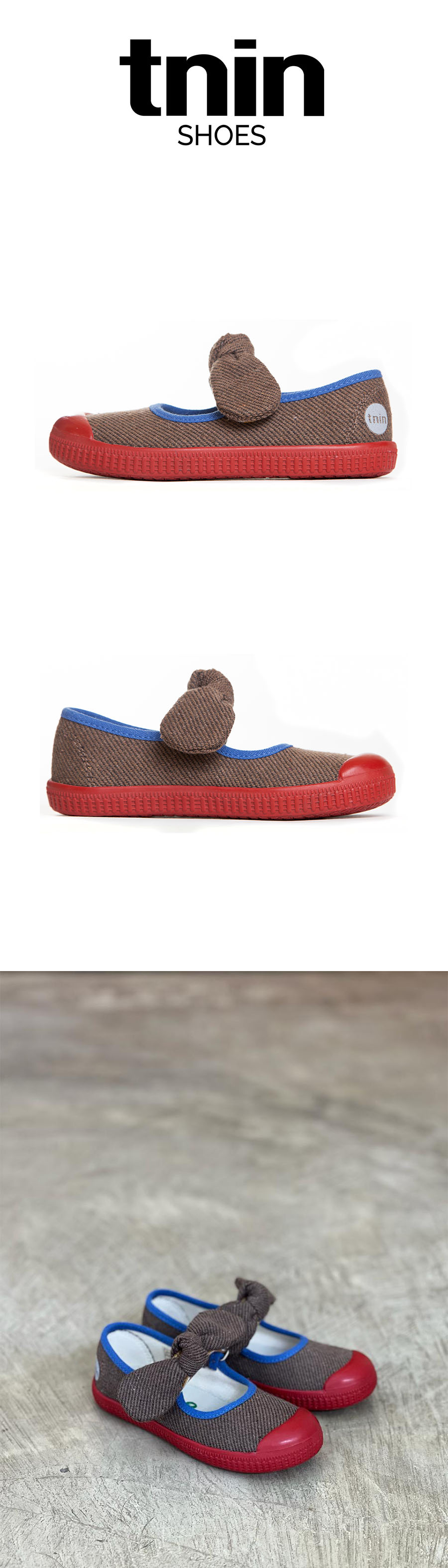 Golden Lane with Bow Brown and Blue Red Sole