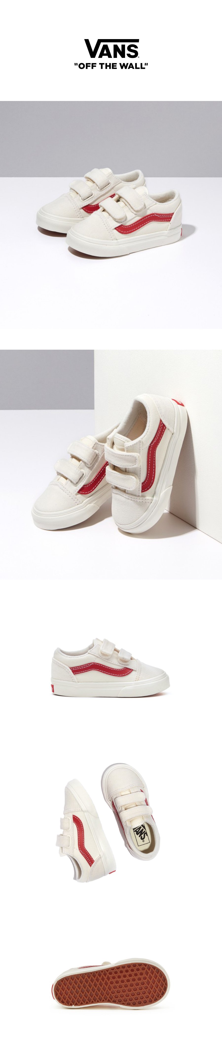 TD Old Skool V MARSHMALLOW/RACING RED T