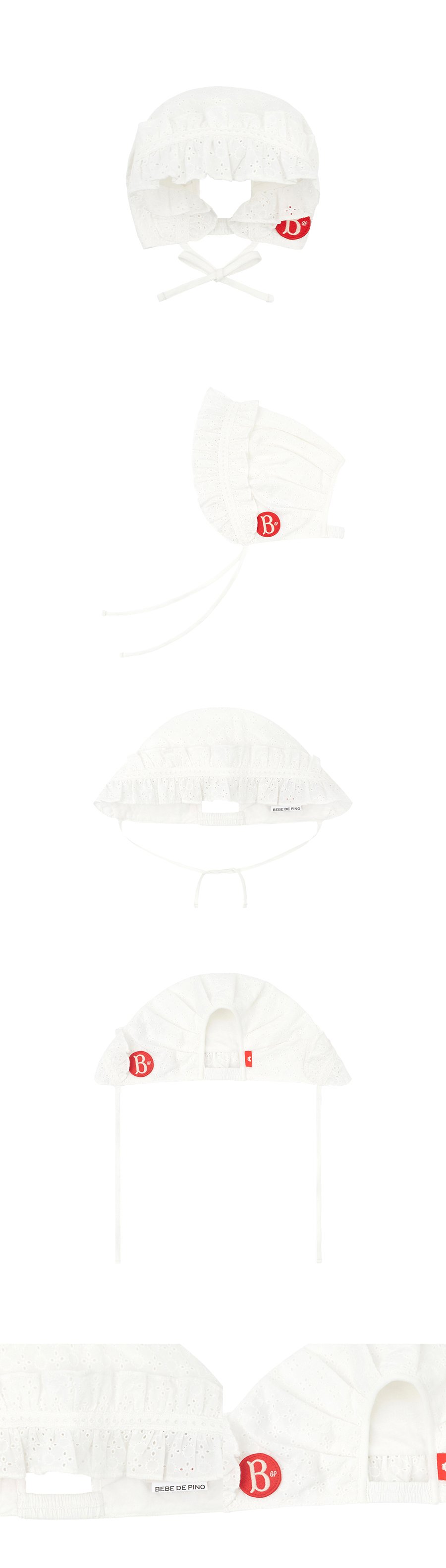 B wappen baby lace bonnet 상세컷