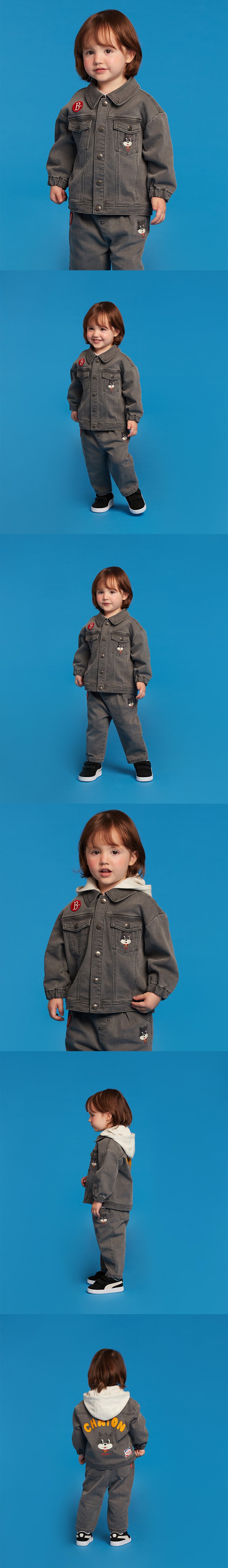 Chaton baby hooded denim jacket 모델컷