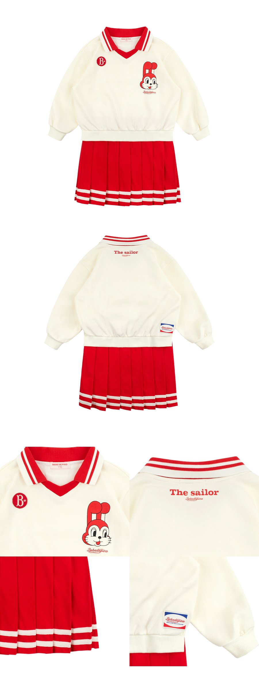 Merci bunny yoko collar layered dress 상세컷