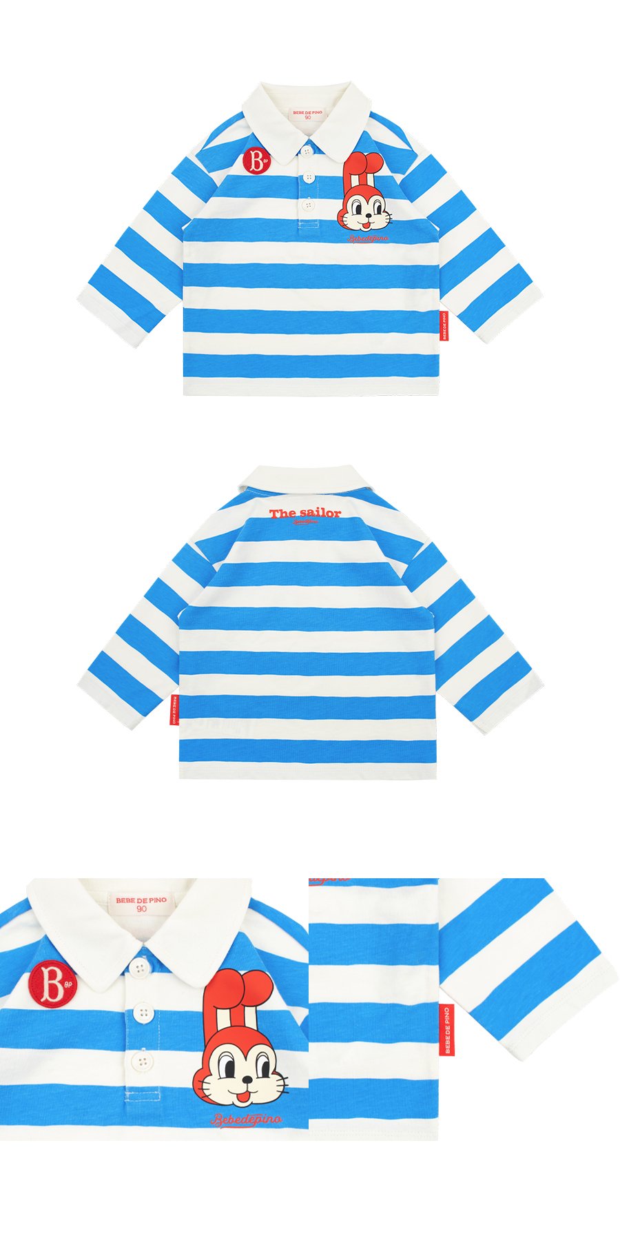 Merci bunny baby collar long sleeve tee 상세컷