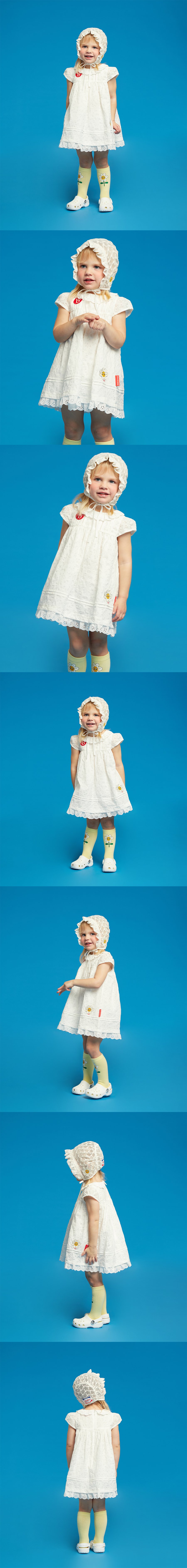 Fleur baby lace frill collar dress set 모델컷