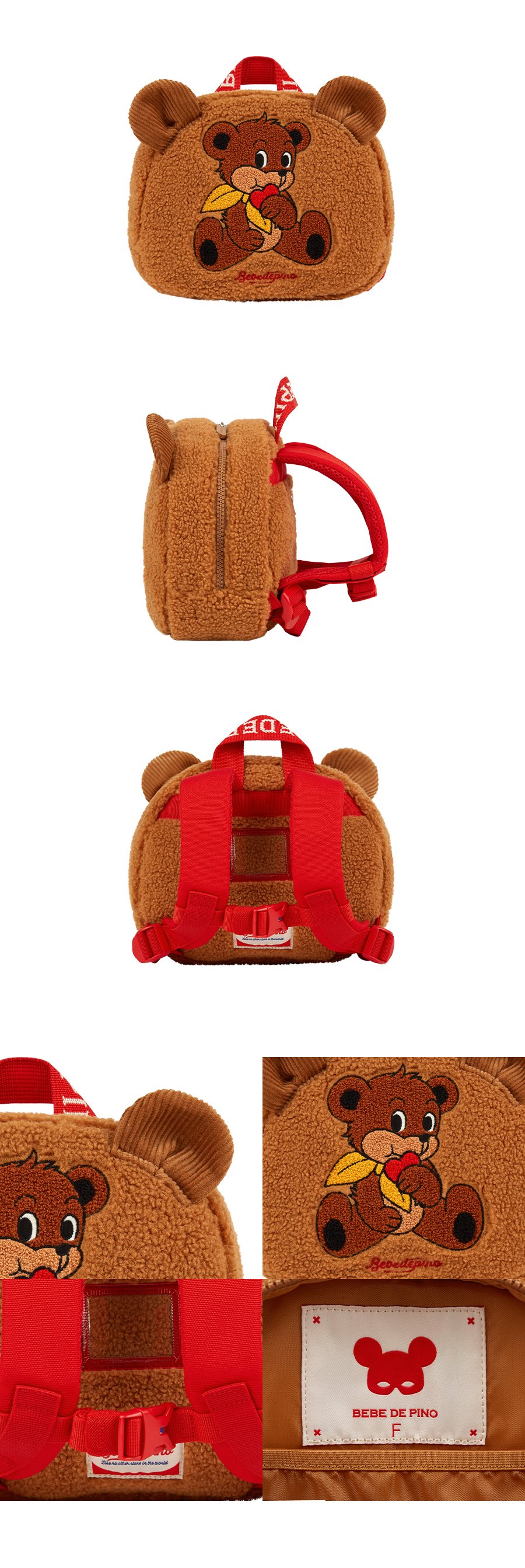 Heart bear baby dumble fur bag 상세컷