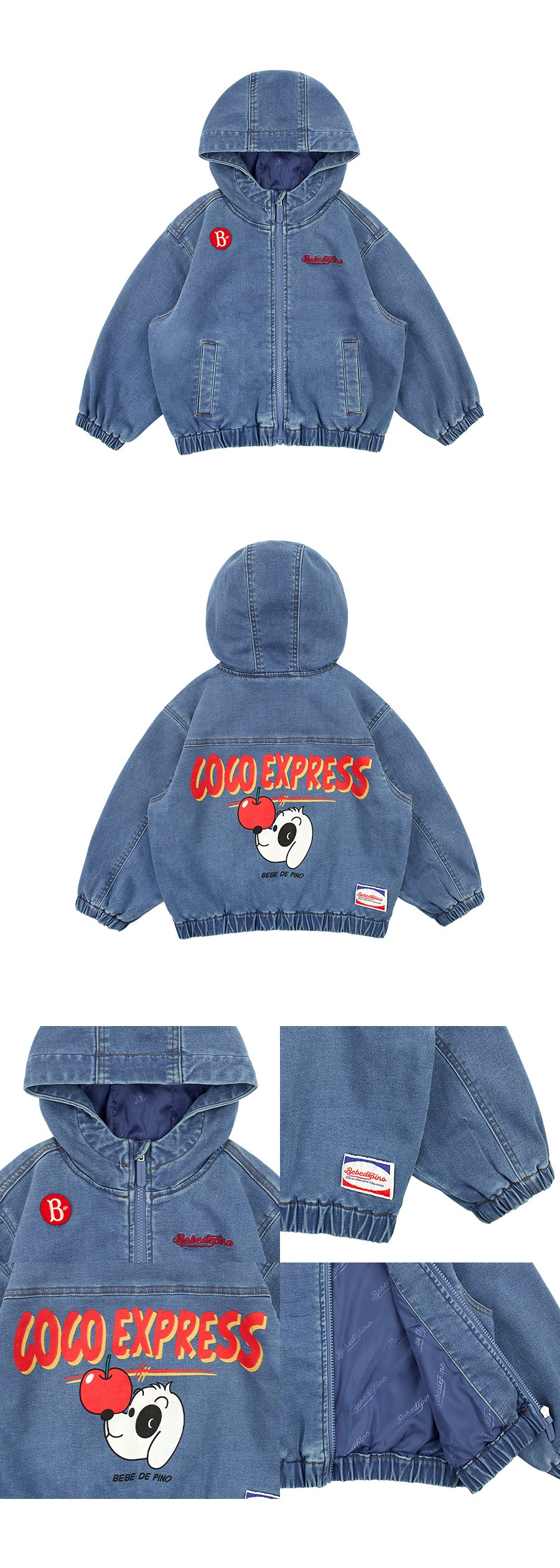 Coco denim hooded jumper 상세컷