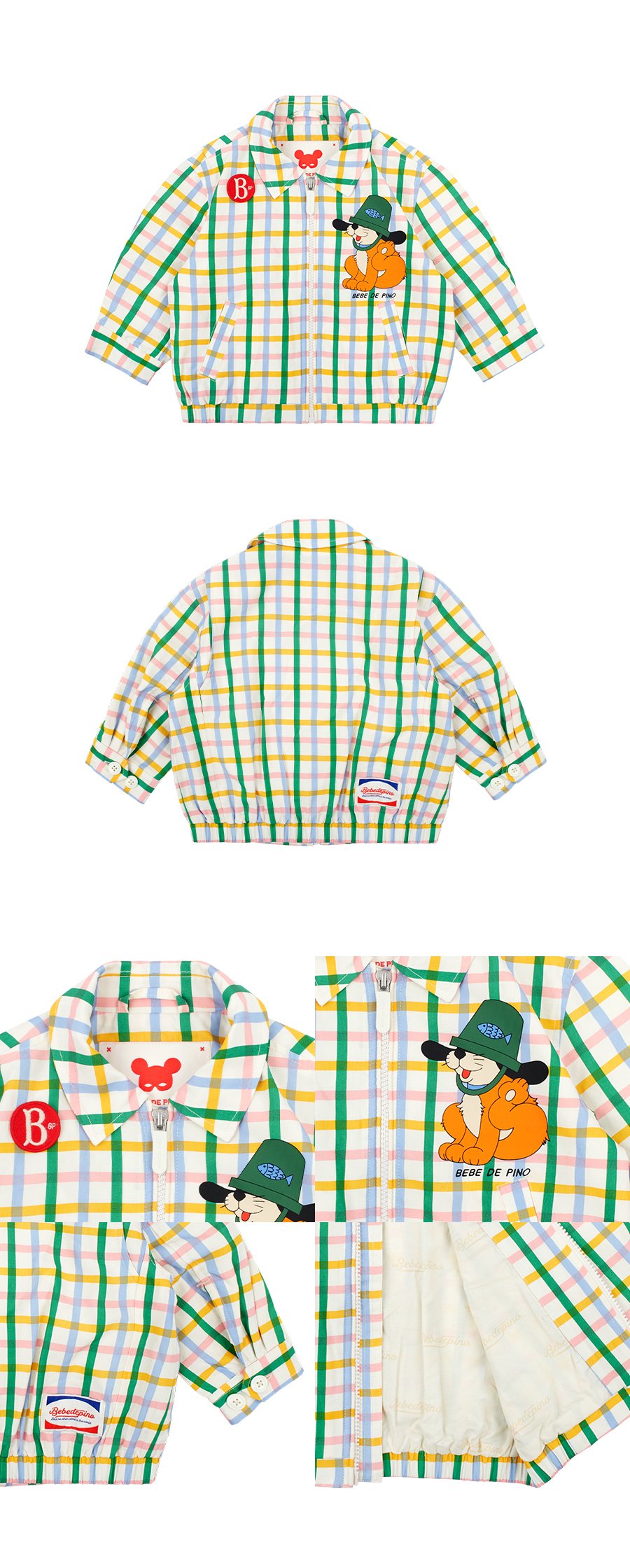 Aggie baby multi check linen jacket 상세컷