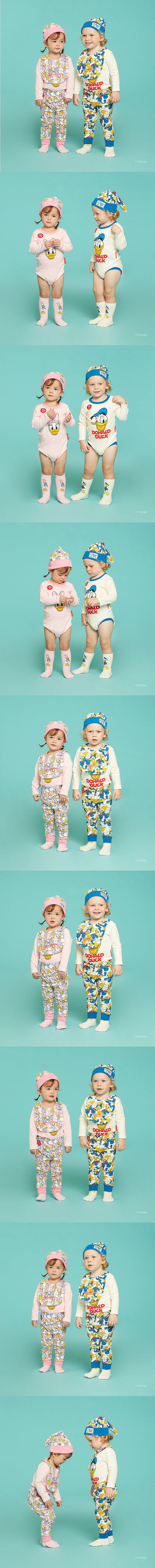 All over_Donald Duck_baby bodysuit set 모델컷