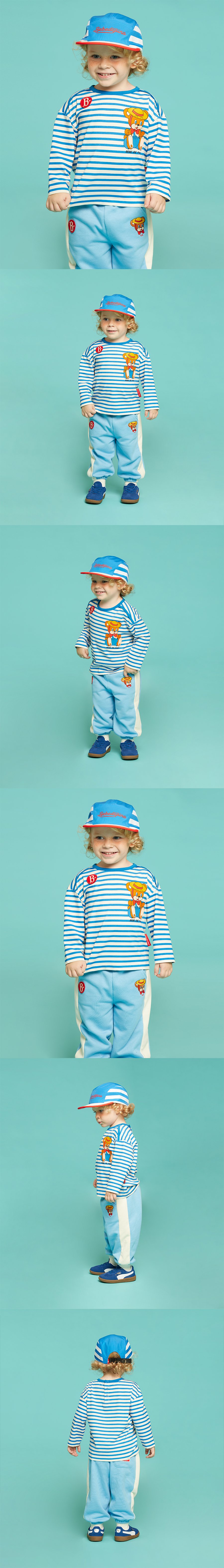 Benny bear baby stripe long sleeve tee 모델컷
