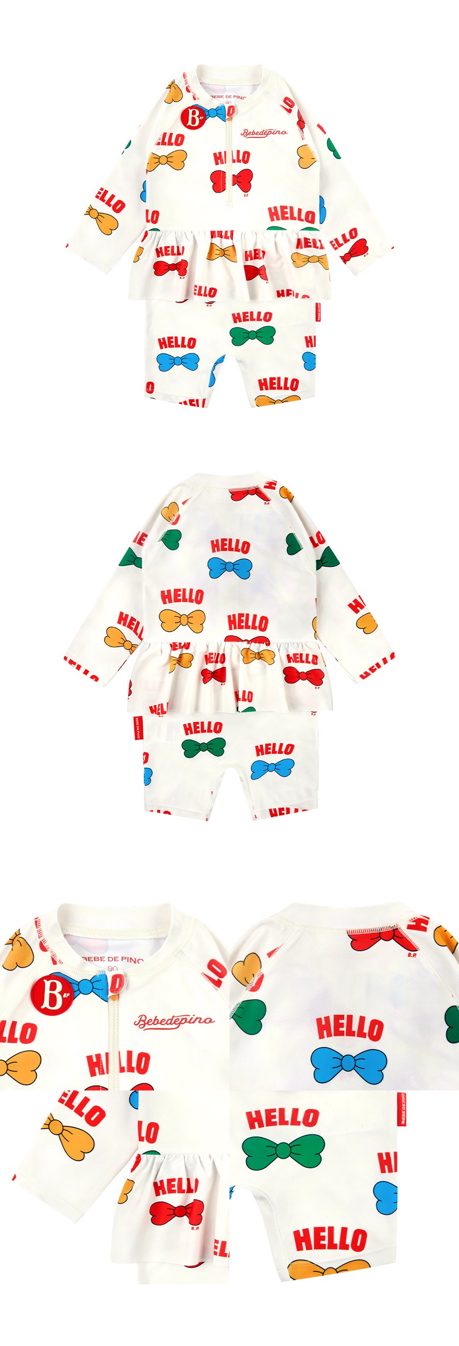 All over hello ribbon baby ruffle swimsuit - BEBE DE PINO