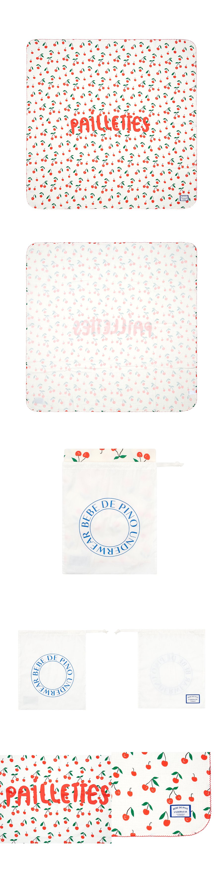 Ivory cherry blanket 상세컷