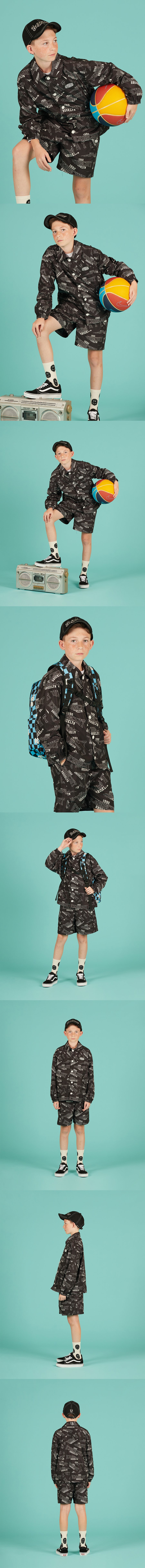 Allover Icebiscuit lettering coach jacket 모델컷