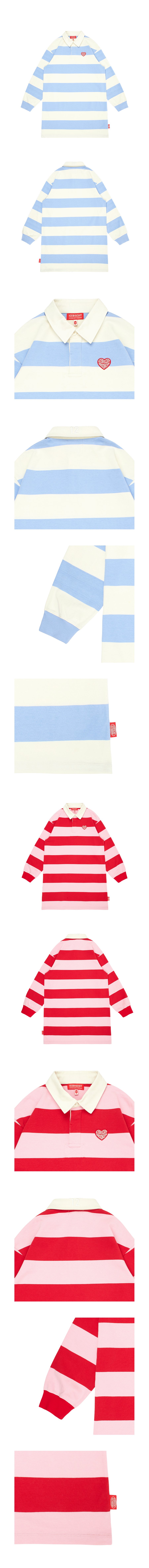 IB heart stripe rugby dress 상세컷