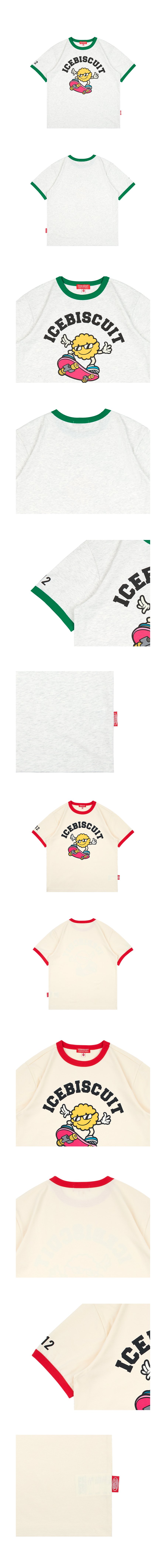Icebiscuit skater smile ringer t-shirt 상세컷